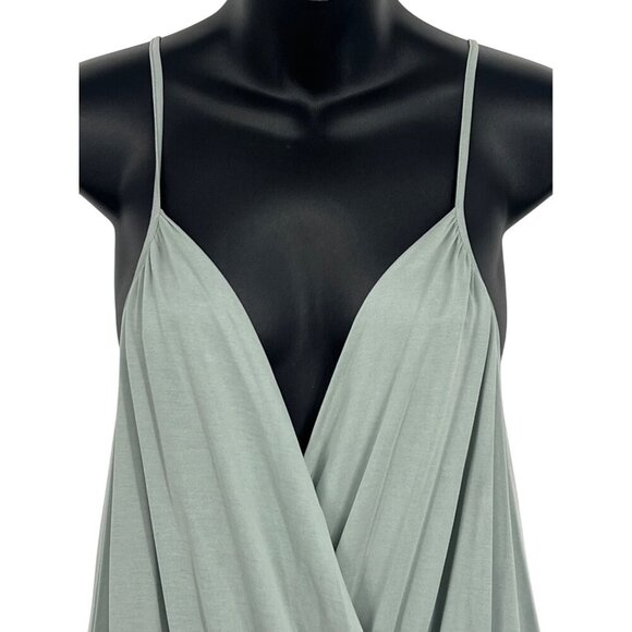 Eri + Ali Anthropologie Wedgewood Green Draped Sleeveless Top XS Extra Small New - Picture 2 of 9